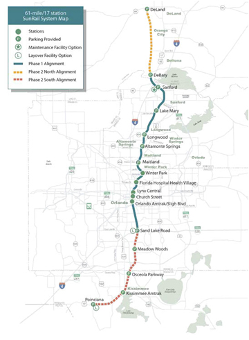 Map of future transport links Florida